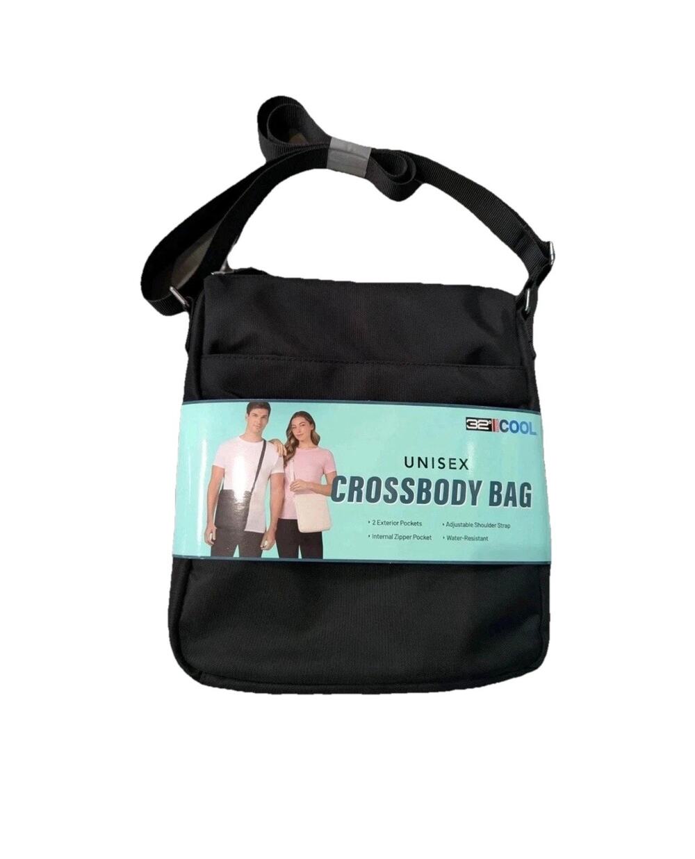 32 Degree Cool Unisex Crossbody Bag Black Travel Documents Organizer Vacation